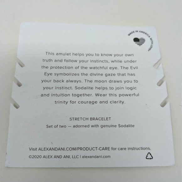 Alex & Ani Evil Eye Charm Beaded Stretch Bracelets, Women's Size 6"-7.5" -Silver - Picture 3 of 6